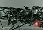 Standbild Wrack deutsche Me-323 Verkehr Flugzeug in El Aouina Flugplatz Tunis Tunesien, 1943, aus Sekunde 45 historischem Filmmaterial Videoclip 65675020479