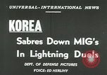 Image F-86 Sabre MiG-15 dans les batailles de la guerre de Corée Corée, 1953, de la seconde 3 séquences d'archives historiques vidéo 65675020725