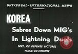 Image F-86 Sabre MiG-15 dans les batailles de la guerre de Corée Corée, 1953, de la seconde 4 séquences d'archives historiques vidéo 65675020725