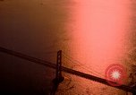 Image of Golden Gate bridge at sunset San Francisco California USA, 1967, second 23 stock footage video 65675020978