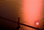 Image of Golden Gate bridge at sunset San Francisco California USA, 1967, second 24 stock footage video 65675020978