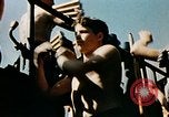 Image of 5 inch guns fired aboard USS Yorktown World War 2 Pacific Ocean, 1943, second 39 stock footage video 65675021554