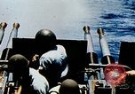 Image of 5 inch guns fired aboard USS Yorktown World War 2 Pacific Ocean, 1943, second 54 stock footage video 65675021554