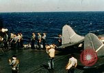 Standbild USS Yorktown Piloten zurück von Marcus Insel Bombardierung Pacific Theater, 1943, aus Sekunde 26 historischem Filmmaterial Videoclip 65675021558