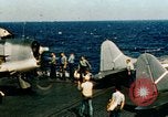 Standbild USS Yorktown Piloten zurück von Marcus Insel Bombardierung Pacific Theater, 1943, aus Sekunde 29 historischem Filmmaterial Videoclip 65675021558