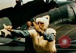 Standbild USS Yorktown Piloten zurück von Marcus Insel Bombardierung Pacific Theater, 1943, aus Sekunde 36 historischem Filmmaterial Videoclip 65675021558