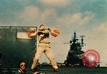 Standbild USS Yorktown Piloten zurück von Marcus Insel Bombardierung Pacific Theater, 1943, aus Sekunde 54 historischem Filmmaterial Videoclip 65675021558