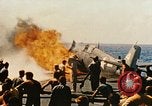 Image of wrecked planes and fire on USS Yorktown World War 2 Pacific Theater, 1944, second 35 stock footage video 65675021565