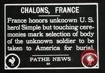 Immagine di First American Unknown Soldier selezionati in Francia Francia, 1921, secondo 43 filmato di repertorio 65675021986