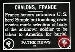 Immagine di First American Unknown Soldier selezionati in Francia Francia, 1921, secondo 45 filmato di repertorio 65675021986
