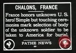 Immagine di First American Unknown Soldier selezionati in Francia Francia, 1921, secondo 48 filmato di repertorio 65675021986