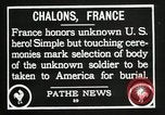 Immagine di First American Unknown Soldier selezionati in Francia Francia, 1921, secondo 50 filmato di repertorio 65675021986