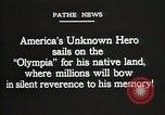Standbild American unbekannten Soldaten geehrt in Frankreich und transportiert nach Amerika Frankreich, 1921, aus Sekunde 6 historischem Filmmaterial Videoclip 65675021987