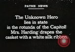 Image of World War I American Unknown soldier lying in state Washington DC USA, 1921, second 1 stock footage video 65675021988