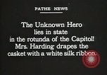 Image of World War I American Unknown soldier lying in state Washington DC USA, 1921, second 5 stock footage video 65675021988
