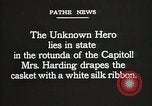 Image of World War I American Unknown soldier lying in state Washington DC USA, 1921, second 6 stock footage video 65675021988