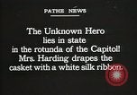 Image of World War I American Unknown soldier lying in state Washington DC USA, 1921, second 7 stock footage video 65675021988
