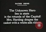 Image of World War I American Unknown soldier lying in state Washington DC USA, 1921, second 8 stock footage video 65675021988