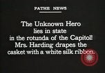 Image of World War I American Unknown soldier lying in state Washington DC USA, 1921, second 10 stock footage video 65675021988