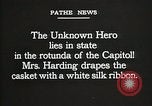 Image of World War I American Unknown soldier lying in state Washington DC USA, 1921, second 13 stock footage video 65675021988