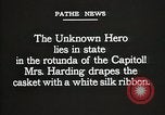Image of World War I American Unknown soldier lying in state Washington DC USA, 1921, second 15 stock footage video 65675021988