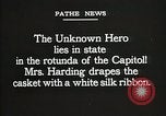 Image of World War I American Unknown soldier lying in state Washington DC USA, 1921, second 16 stock footage video 65675021988