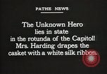 Image of World War I American Unknown soldier lying in state Washington DC USA, 1921, second 17 stock footage video 65675021988