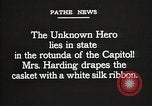 Image of World War I American Unknown soldier lying in state Washington DC USA, 1921, second 18 stock footage video 65675021988