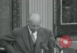 Image of President Dwight D Eisenhower during press conference Washington DC USA, 1953, second 10 stock footage video 65675022148