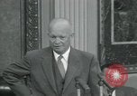 Image of President Dwight D Eisenhower during press conference Washington DC USA, 1953, second 11 stock footage video 65675022148