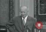 Image of President Dwight D Eisenhower during press conference Washington DC USA, 1953, second 14 stock footage video 65675022148