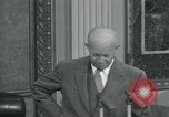 Image of President Dwight D Eisenhower during press conference Washington DC USA, 1953, second 15 stock footage video 65675022148