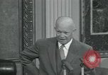 Image of President Dwight D Eisenhower during press conference Washington DC USA, 1953, second 16 stock footage video 65675022148