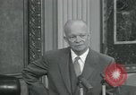 Image of President Dwight D Eisenhower during press conference Washington DC USA, 1953, second 17 stock footage video 65675022148