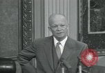 Image of President Dwight D Eisenhower during press conference Washington DC USA, 1953, second 18 stock footage video 65675022148