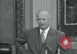 Image of President Dwight D Eisenhower during press conference Washington DC USA, 1953, second 19 stock footage video 65675022148