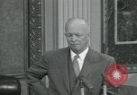 Image of President Dwight D Eisenhower during press conference Washington DC USA, 1953, second 21 stock footage video 65675022148