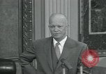 Image of President Dwight D Eisenhower during press conference Washington DC USA, 1953, second 23 stock footage video 65675022148