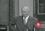 Image of President Dwight D Eisenhower during press conference Washington DC USA, 1953, second 25 stock footage video 65675022148