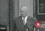 Image of President Dwight D Eisenhower during press conference Washington DC USA, 1953, second 28 stock footage video 65675022148