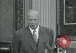 Image of President Dwight D Eisenhower during press conference Washington DC USA, 1953, second 30 stock footage video 65675022148