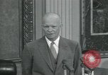 Image of President Dwight D Eisenhower during press conference Washington DC USA, 1953, second 32 stock footage video 65675022148