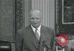 Image of President Dwight D Eisenhower during press conference Washington DC USA, 1953, second 33 stock footage video 65675022148