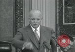Image of President Dwight D Eisenhower during press conference Washington DC USA, 1953, second 36 stock footage video 65675022148