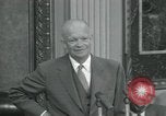Image of President Dwight D Eisenhower during press conference Washington DC USA, 1953, second 39 stock footage video 65675022148