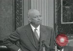 Image of President Dwight D Eisenhower during press conference Washington DC USA, 1953, second 41 stock footage video 65675022148