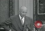 Image of President Dwight D Eisenhower during press conference Washington DC USA, 1953, second 51 stock footage video 65675022148