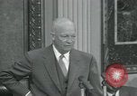 Image of President Dwight D Eisenhower during press conference Washington DC USA, 1953, second 57 stock footage video 65675022148