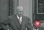 Image of President Dwight D Eisenhower during press conference Washington DC USA, 1953, second 58 stock footage video 65675022148