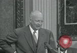 Image of President Dwight D Eisenhower during press conference Washington DC USA, 1953, second 61 stock footage video 65675022148